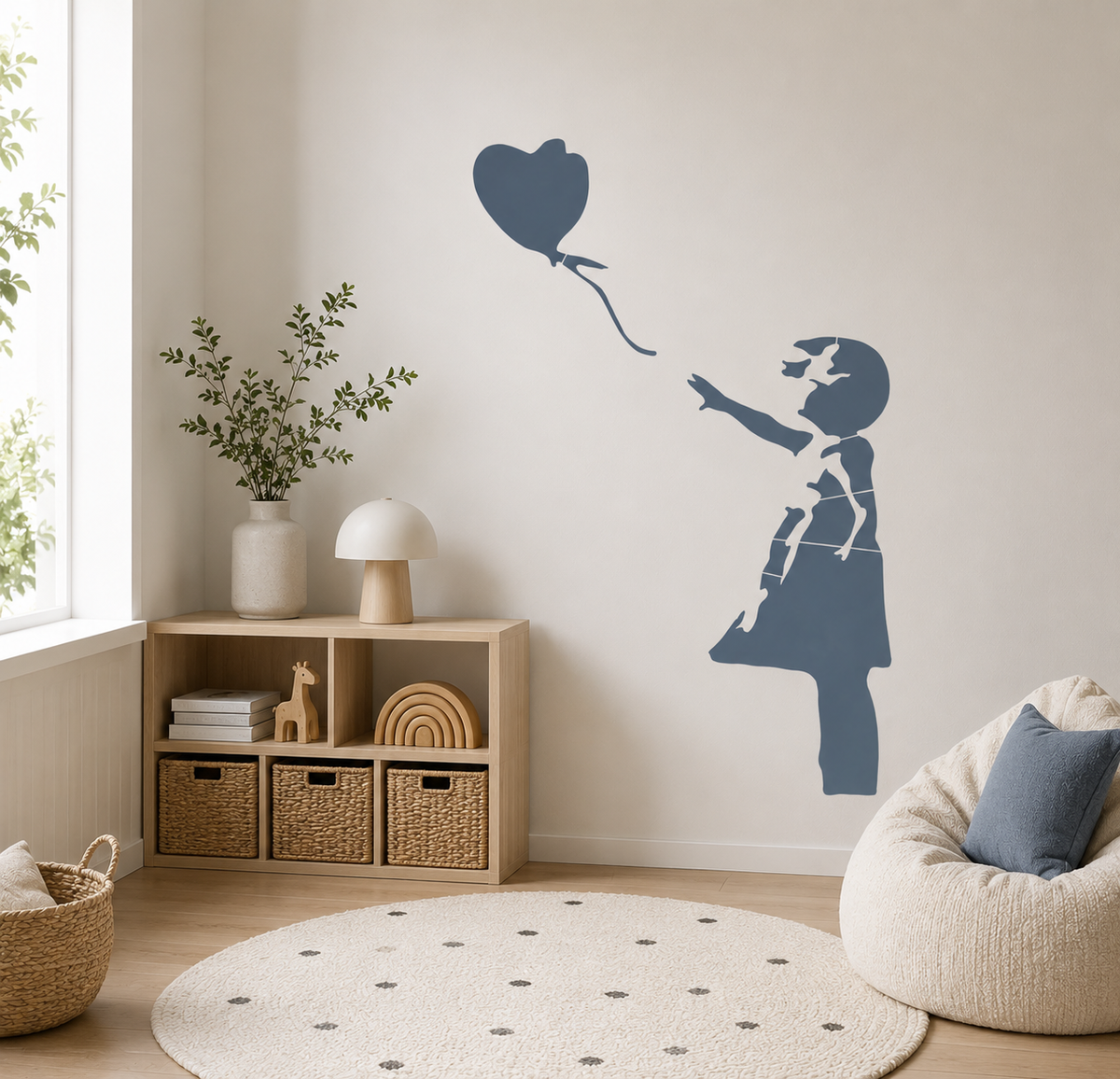 Girl with Balloon Banksy-Style Stencil - Image 2