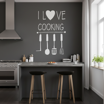 Stencil Eu Amo Cozinhar