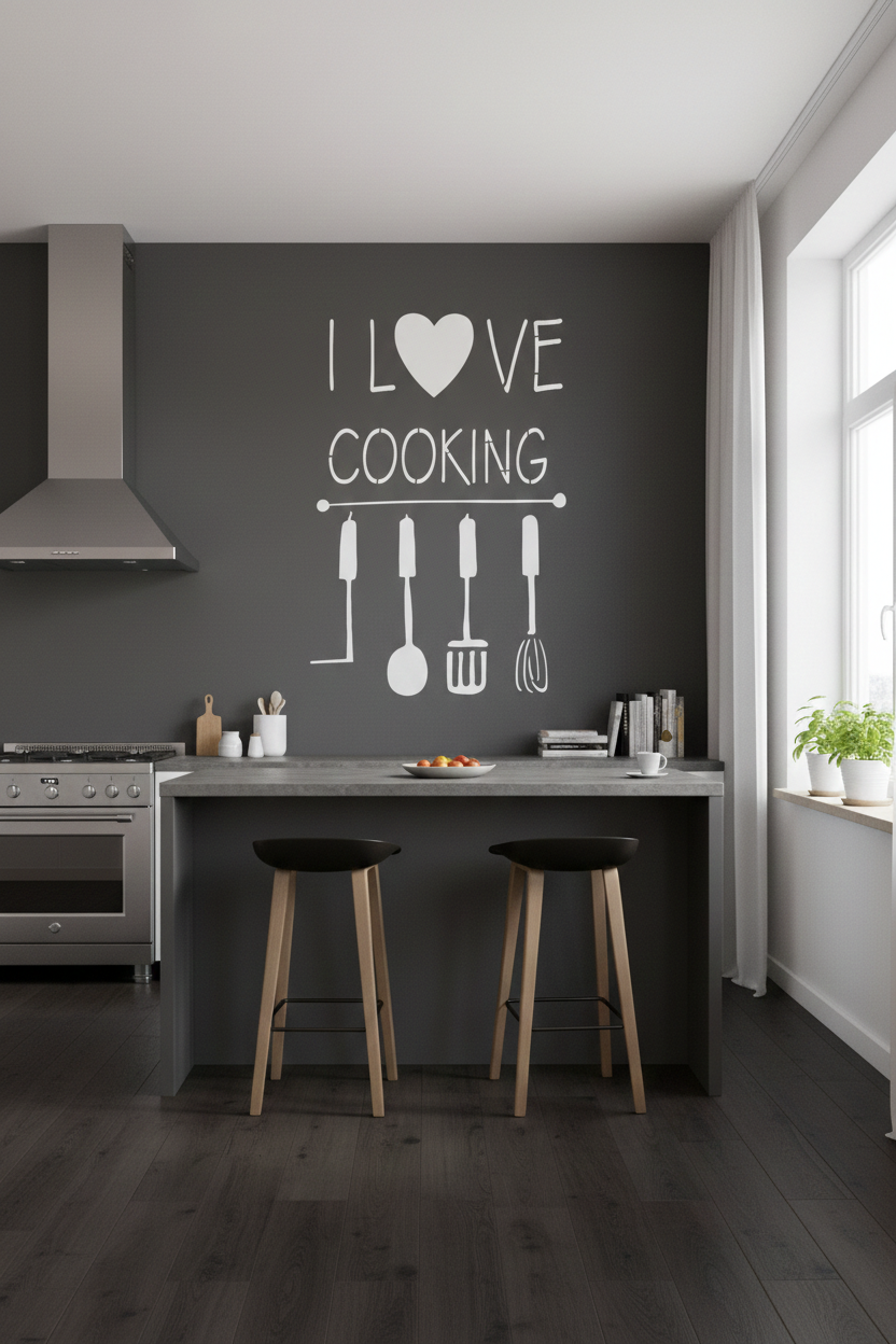 I Love Cooking Stencil