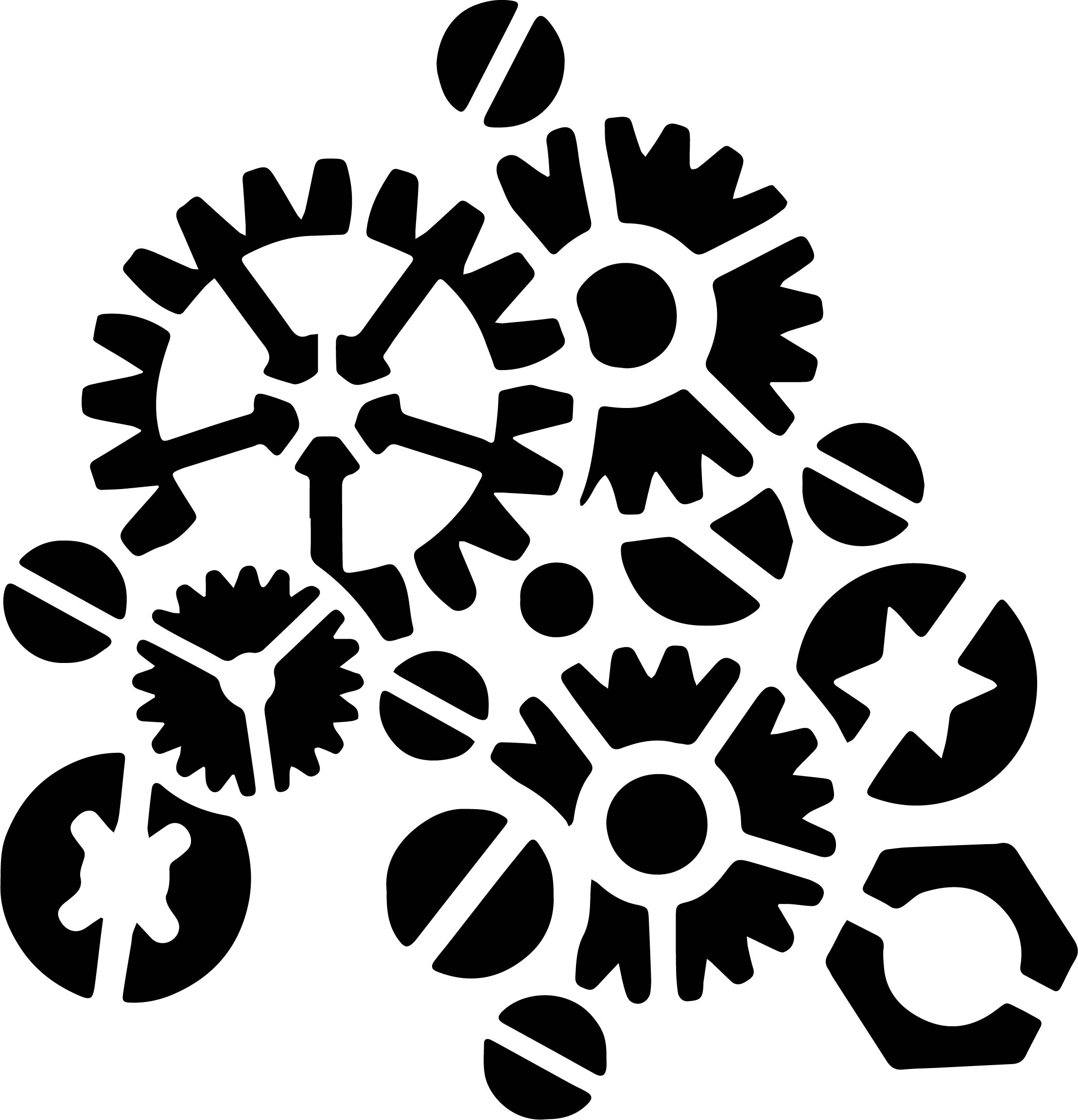 Industrial Gears & Bolts Stencil