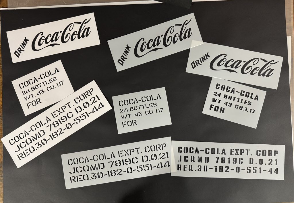 Industrial letter stencils for labeling and marking, featuring durable cut-out characters designed for clear, high-visibility text.