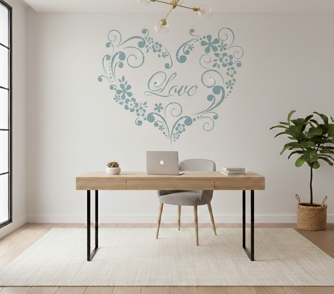 Floral Love Heart Stencil - Image 2
