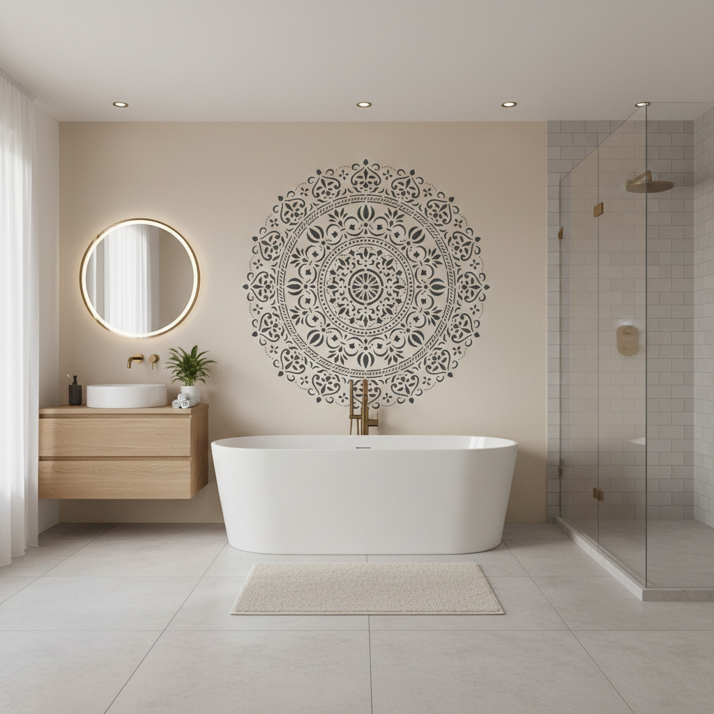 Intricate Floral Mandala Stencil - Image 2