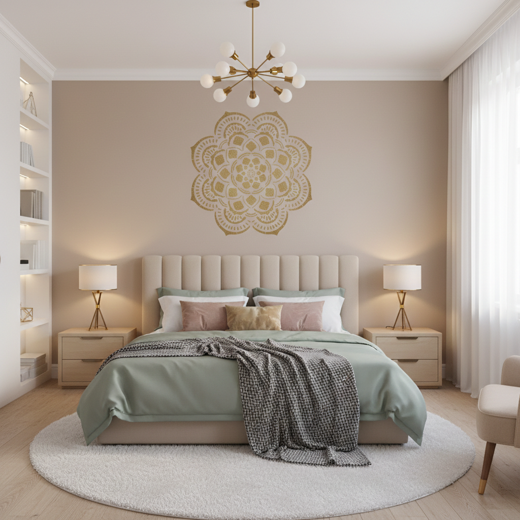 Layered Lotus Mandala Stencil - Image 4