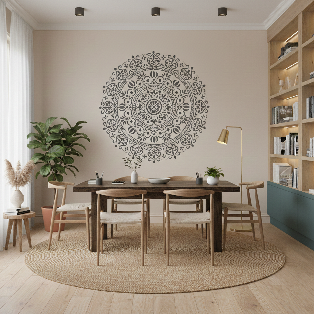 Intricate Floral Mandala Stencil - Image 4
