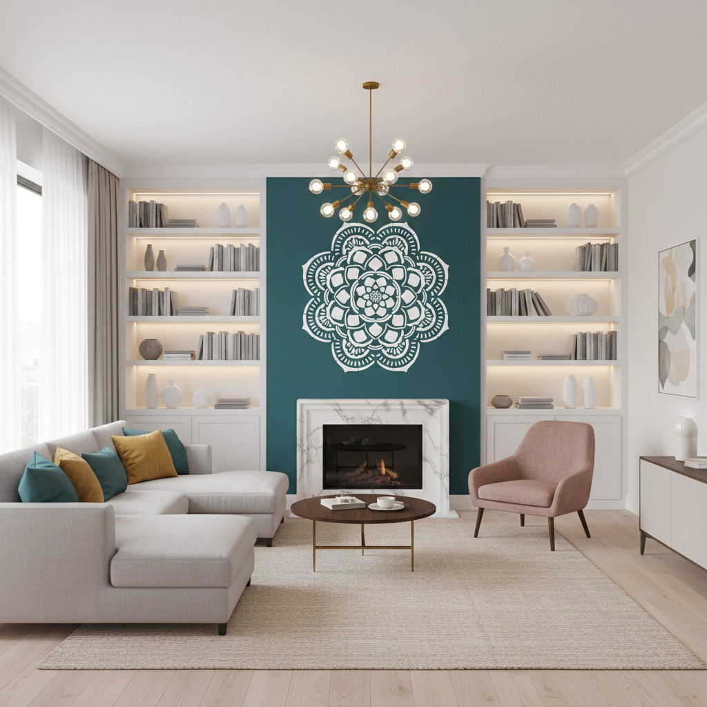 Layered Lotus Mandala Stencil - Image 3