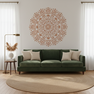 Bonyolult Virágos Mandala Sablon