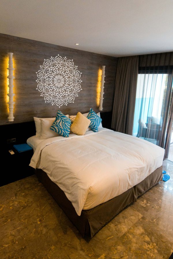 Mandala wall art created using decorative techniques with stencils