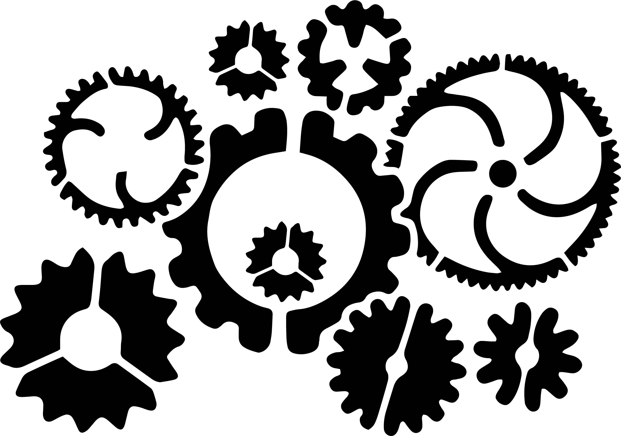 Mechanical Gears Stencil