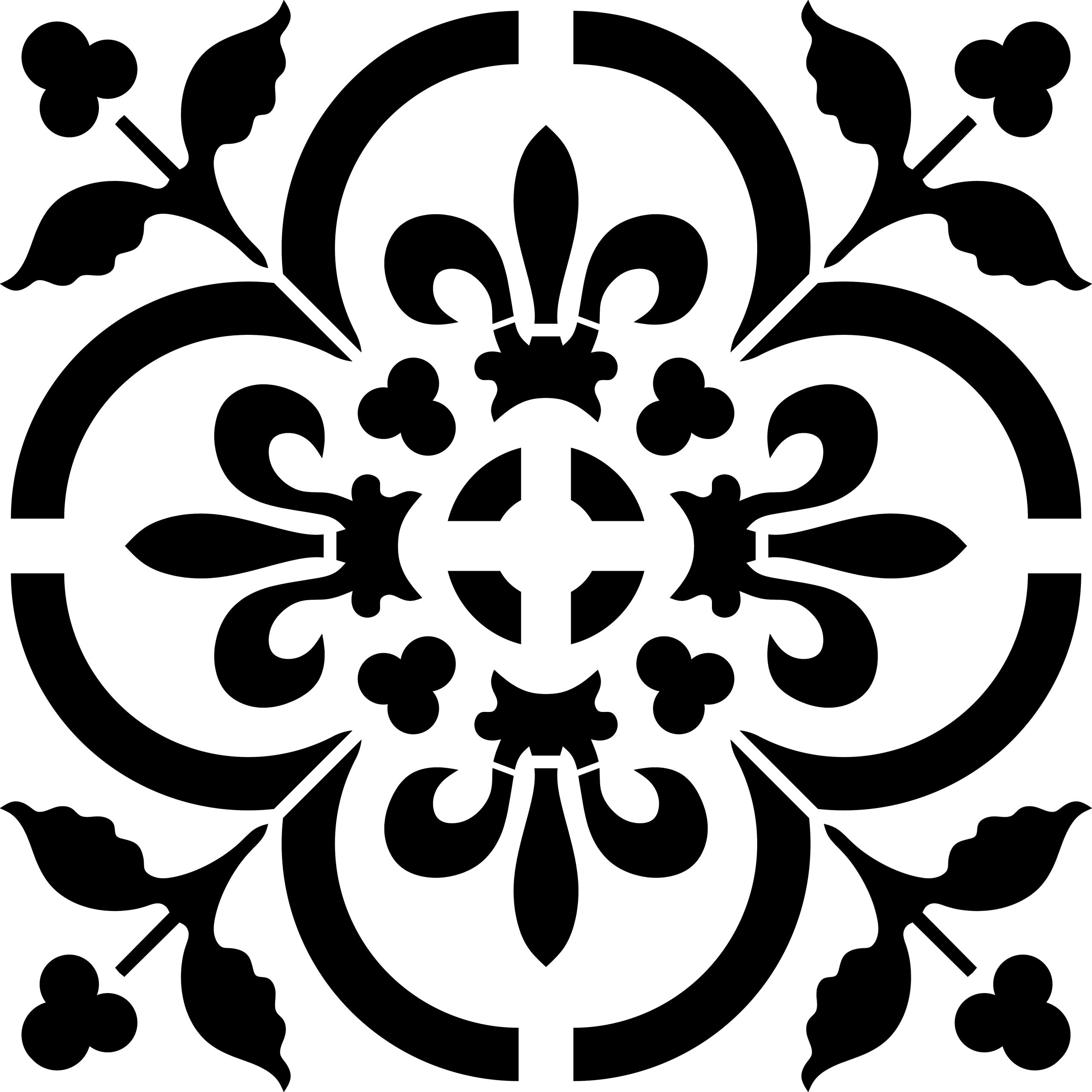 Mediterranean Bloom Tile Stencil