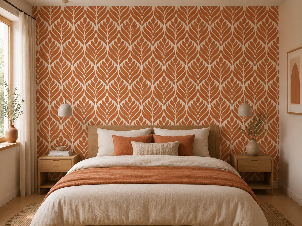 Modern Leaf Pattern Stencil - Image 1