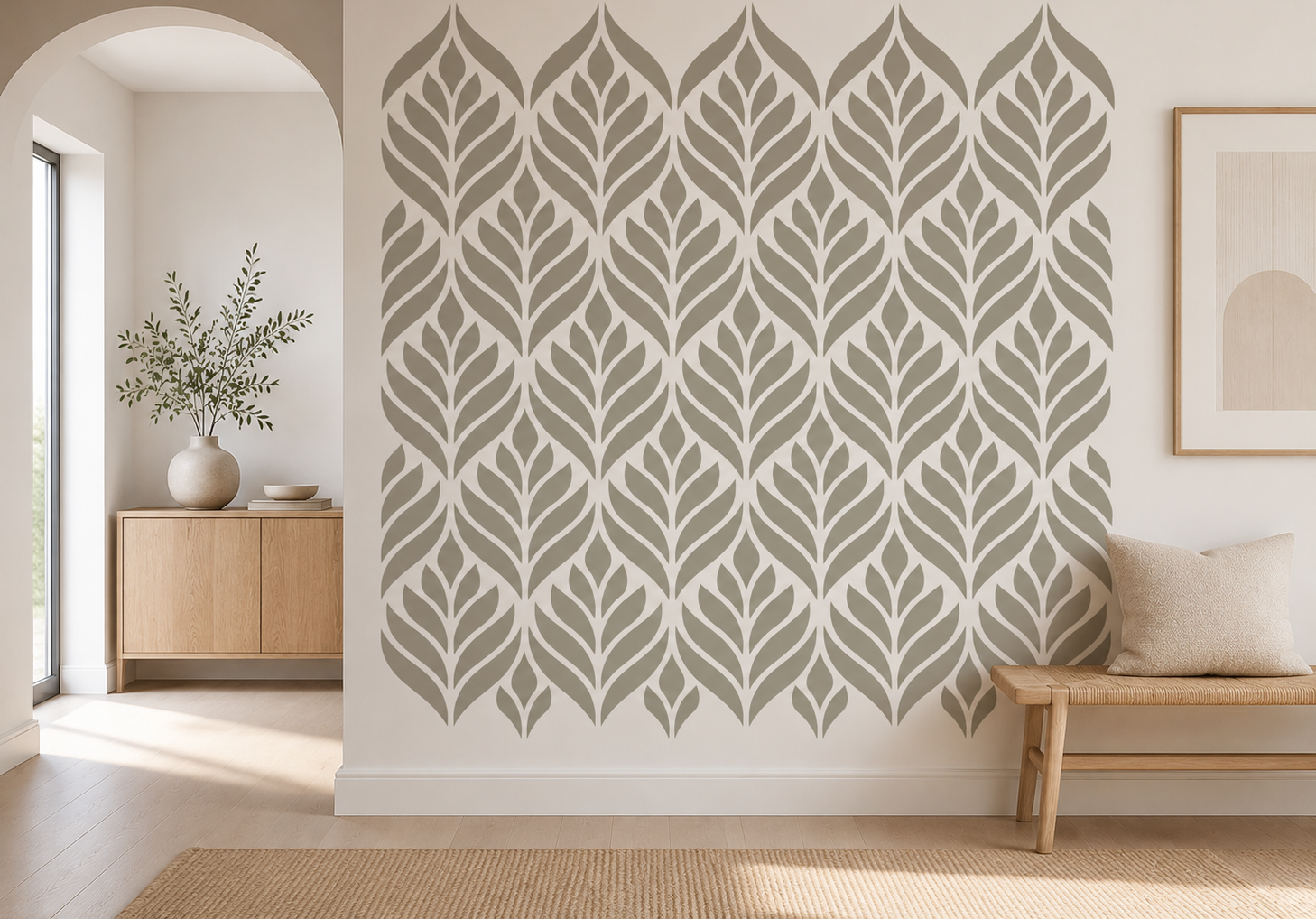 Modern Leaf Pattern Stencil - Image 3