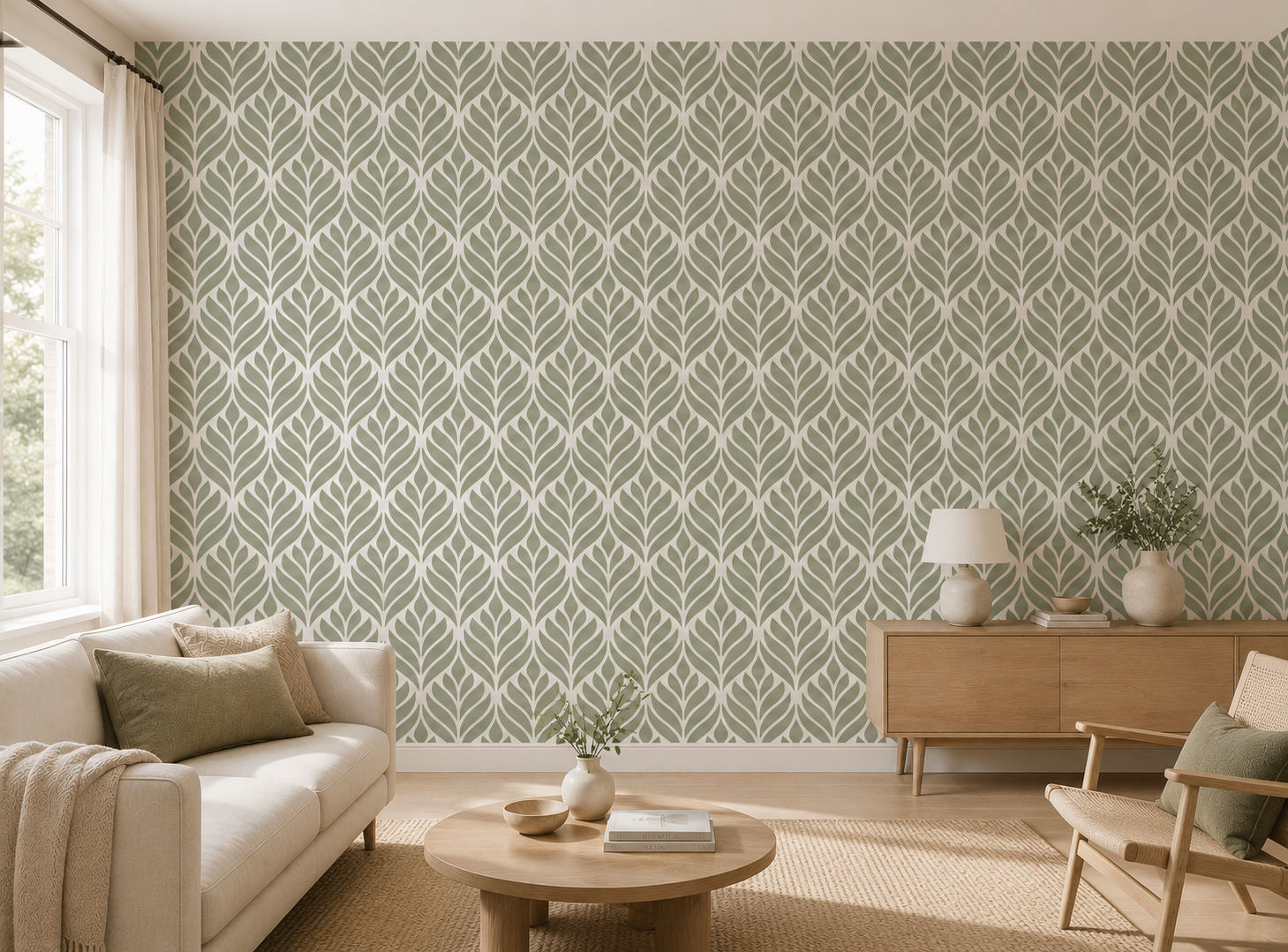 Modern Leaf Pattern Stencil - Image 2