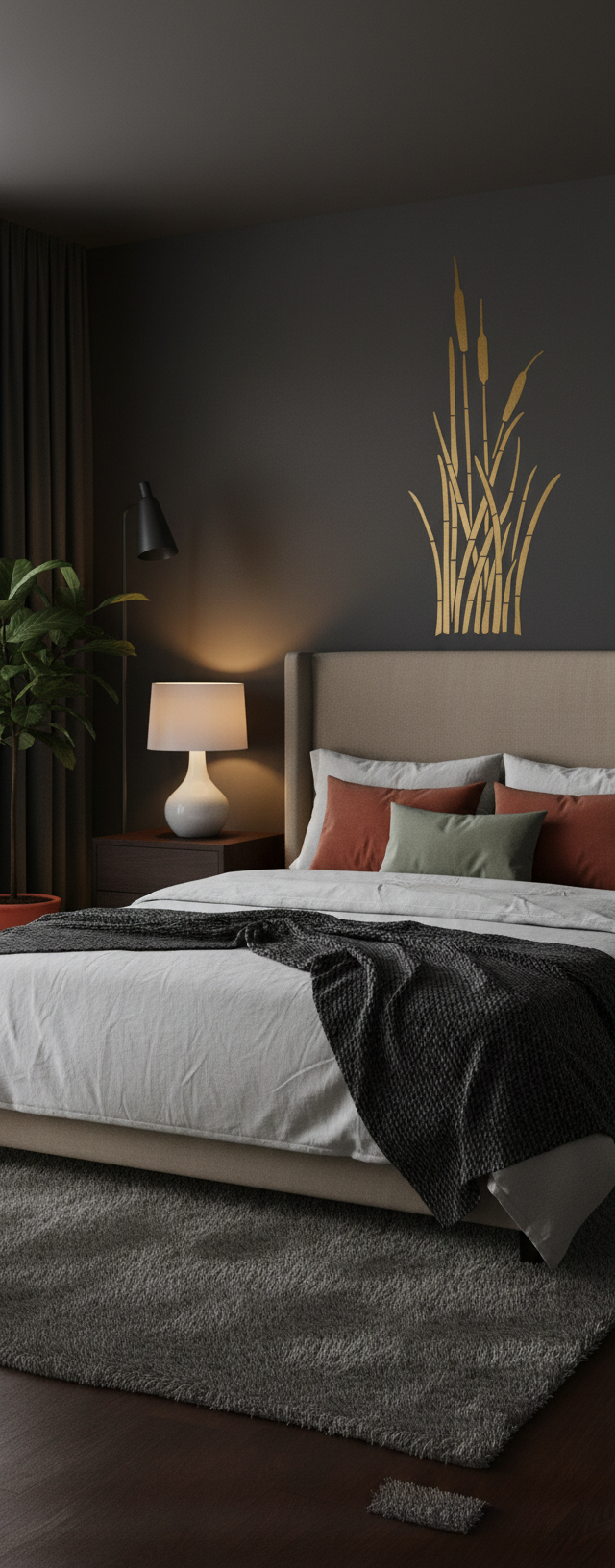 Cattail Plant Stencil