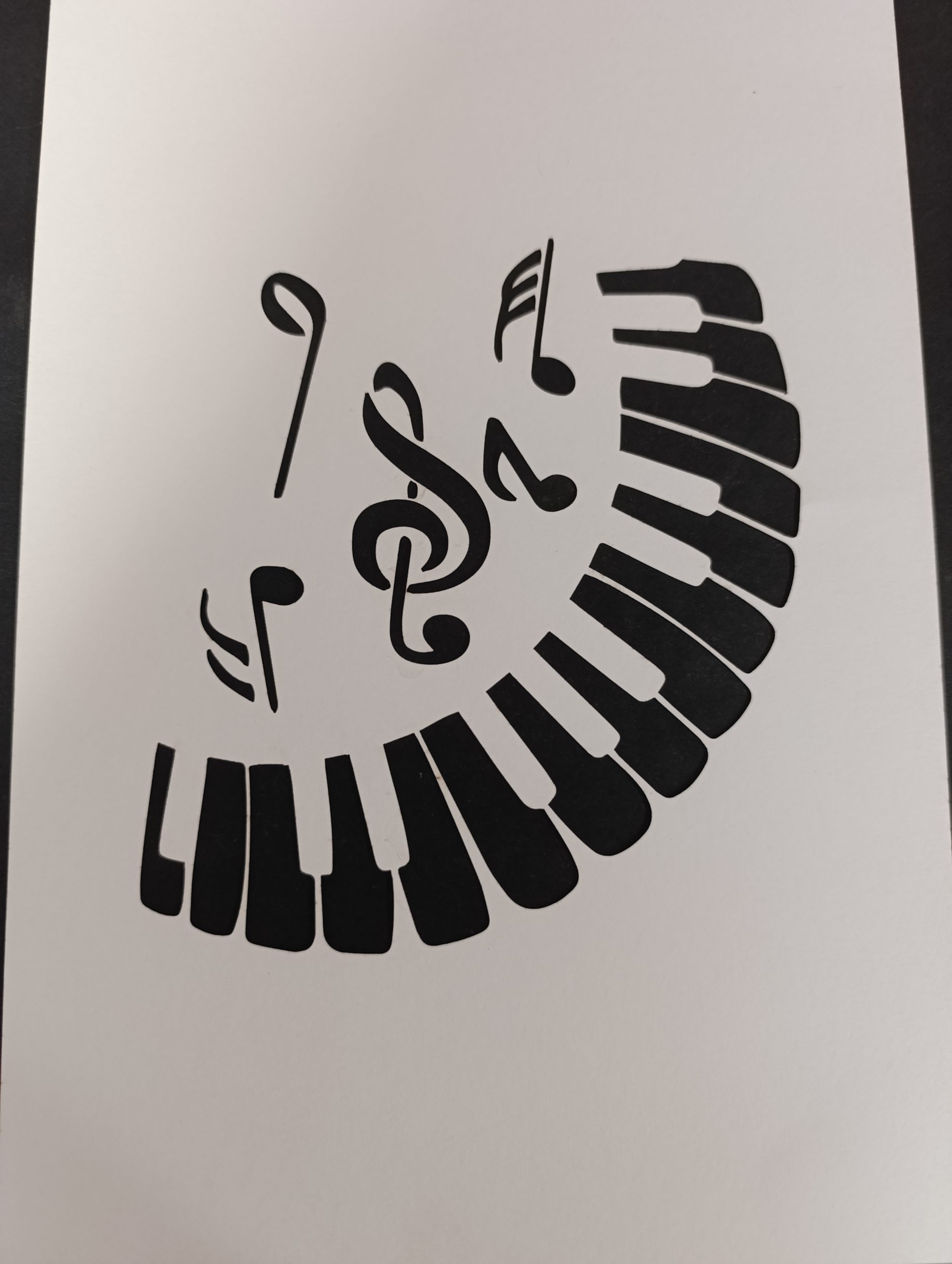 Musical Notes and Piano Keys Stencil