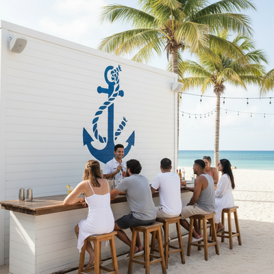 Anchor with Twisted Rope Stencil