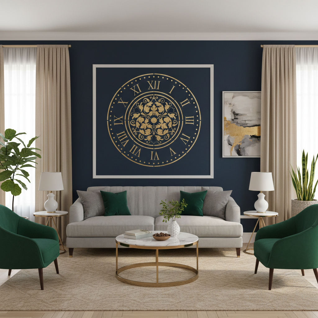 Roman Clock Mandala Stencil - Image 1
