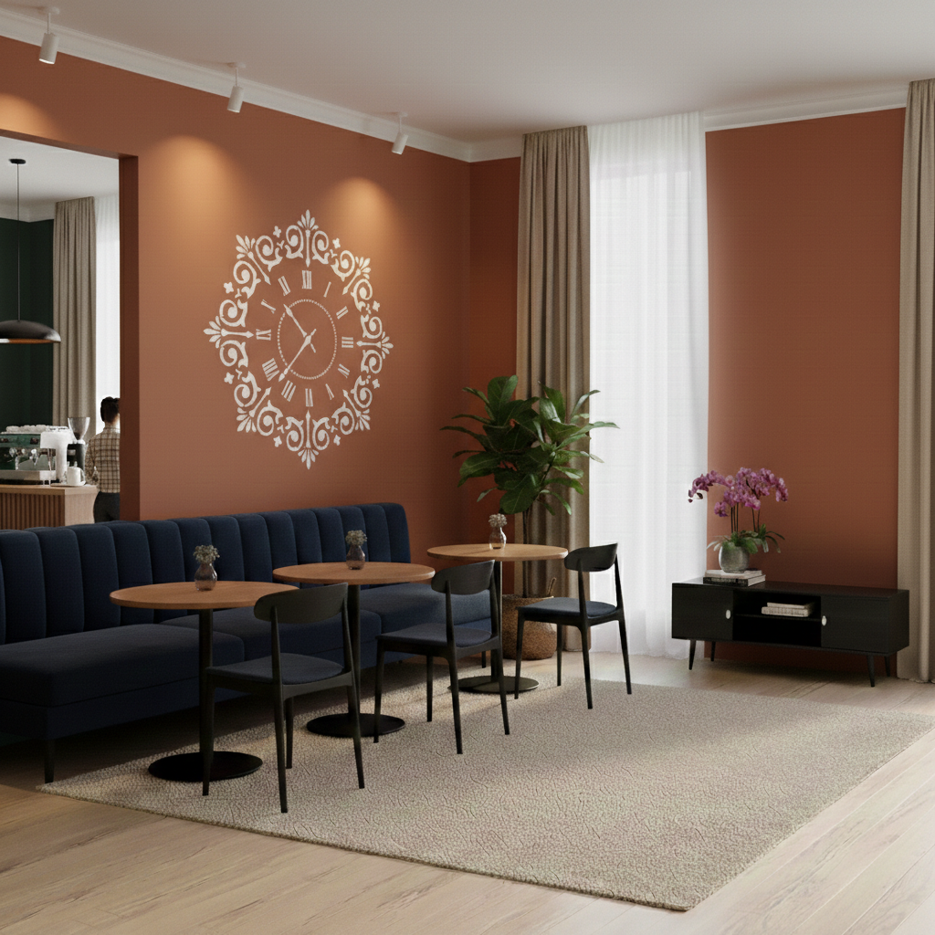 Elegant Roman Clock Stencil - Image 2