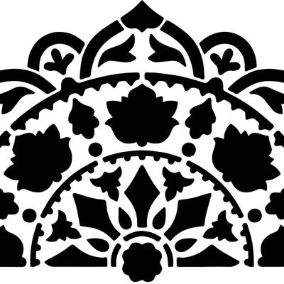 Ornamentální půlmandalová šablona