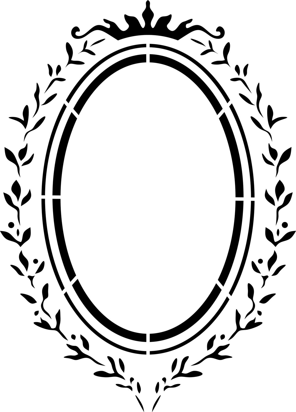 Ornamental Oval Frame Stencil