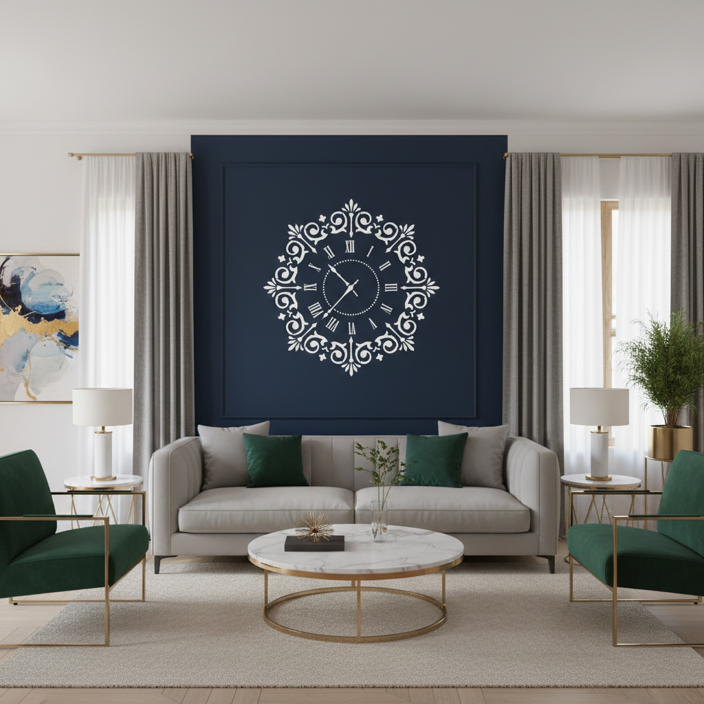 Elegant Roman Clock Stencil - Image 3