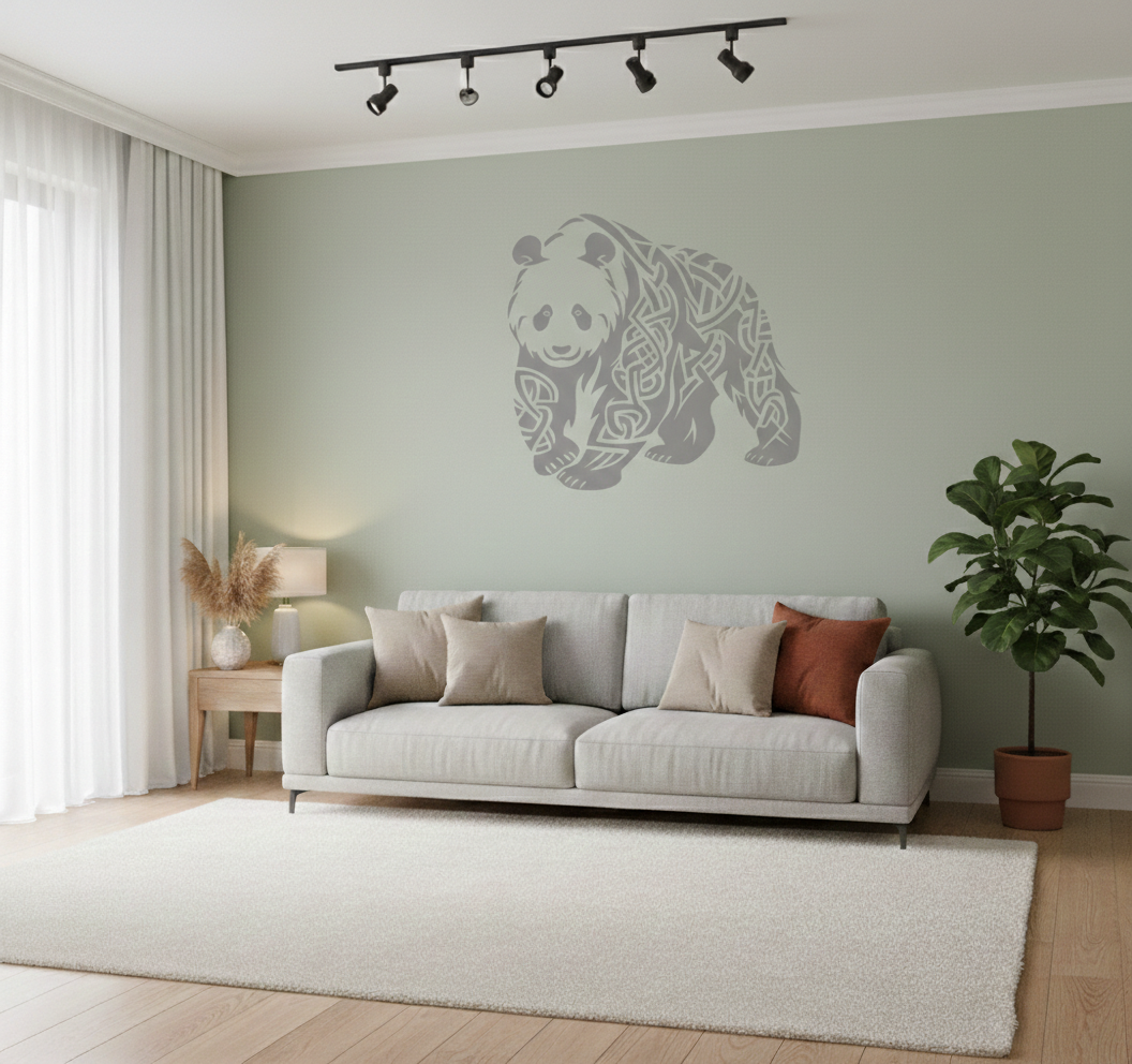 Panda Silhouette Stencil - Image 1
