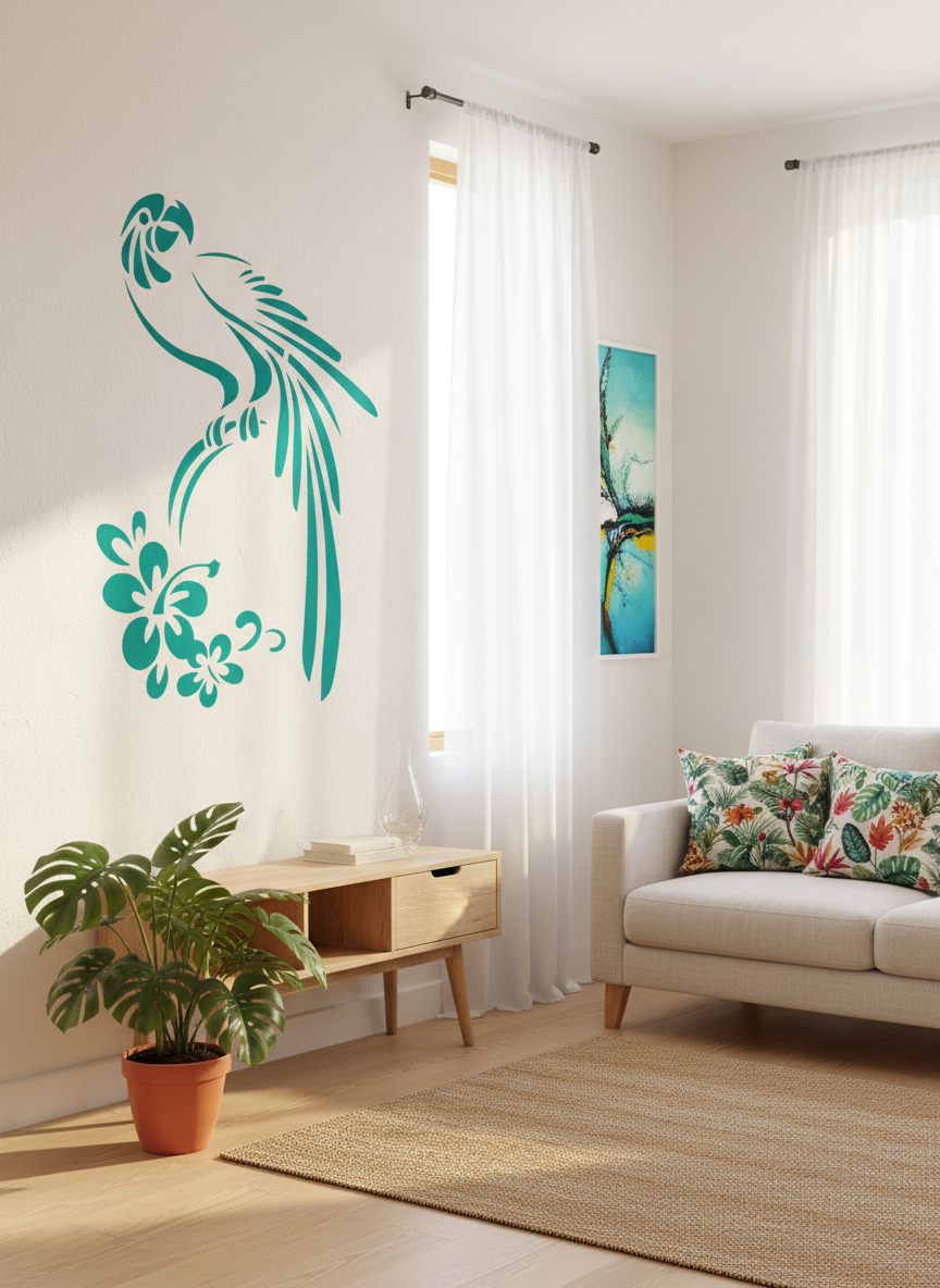 Tropical Parrot Stencil - Image 2