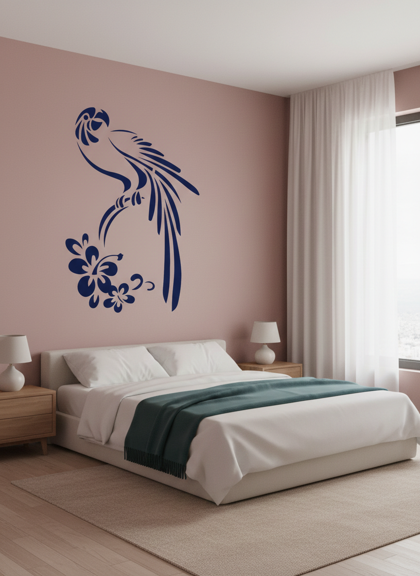 Tropical Parrot Stencil - Image 3