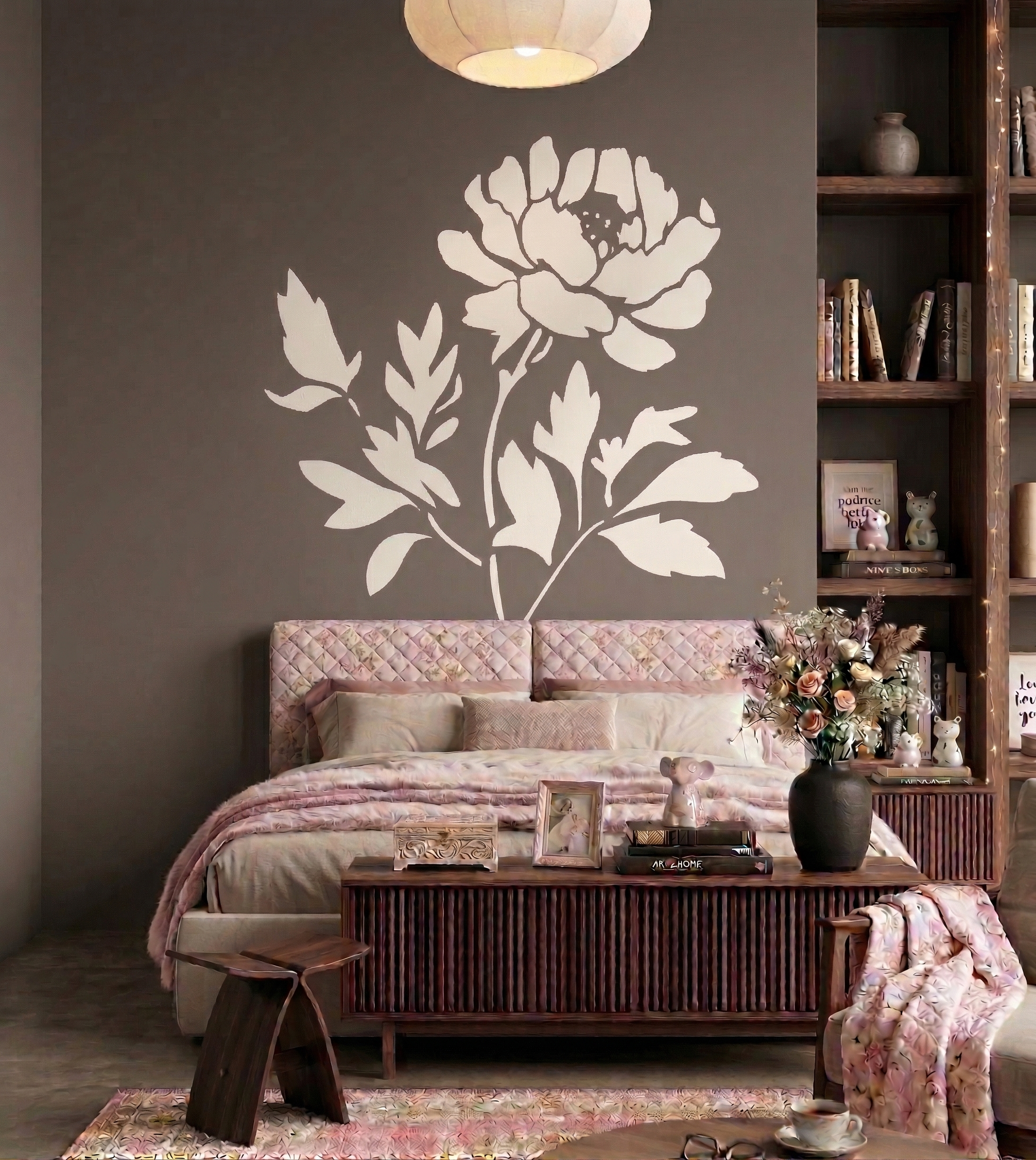 Peony Flower Stencil