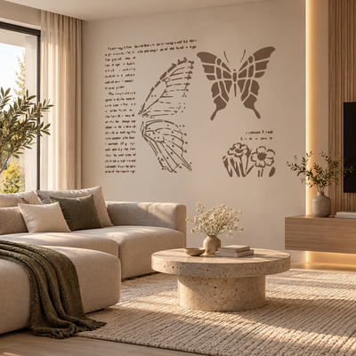 Reusable Butterfly Script Stencil