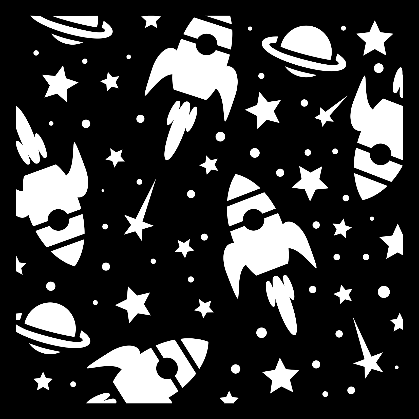 Rocket & Space Adventure Stencil