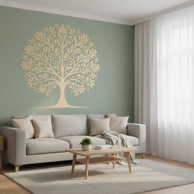 Stencil de Árvore Floral