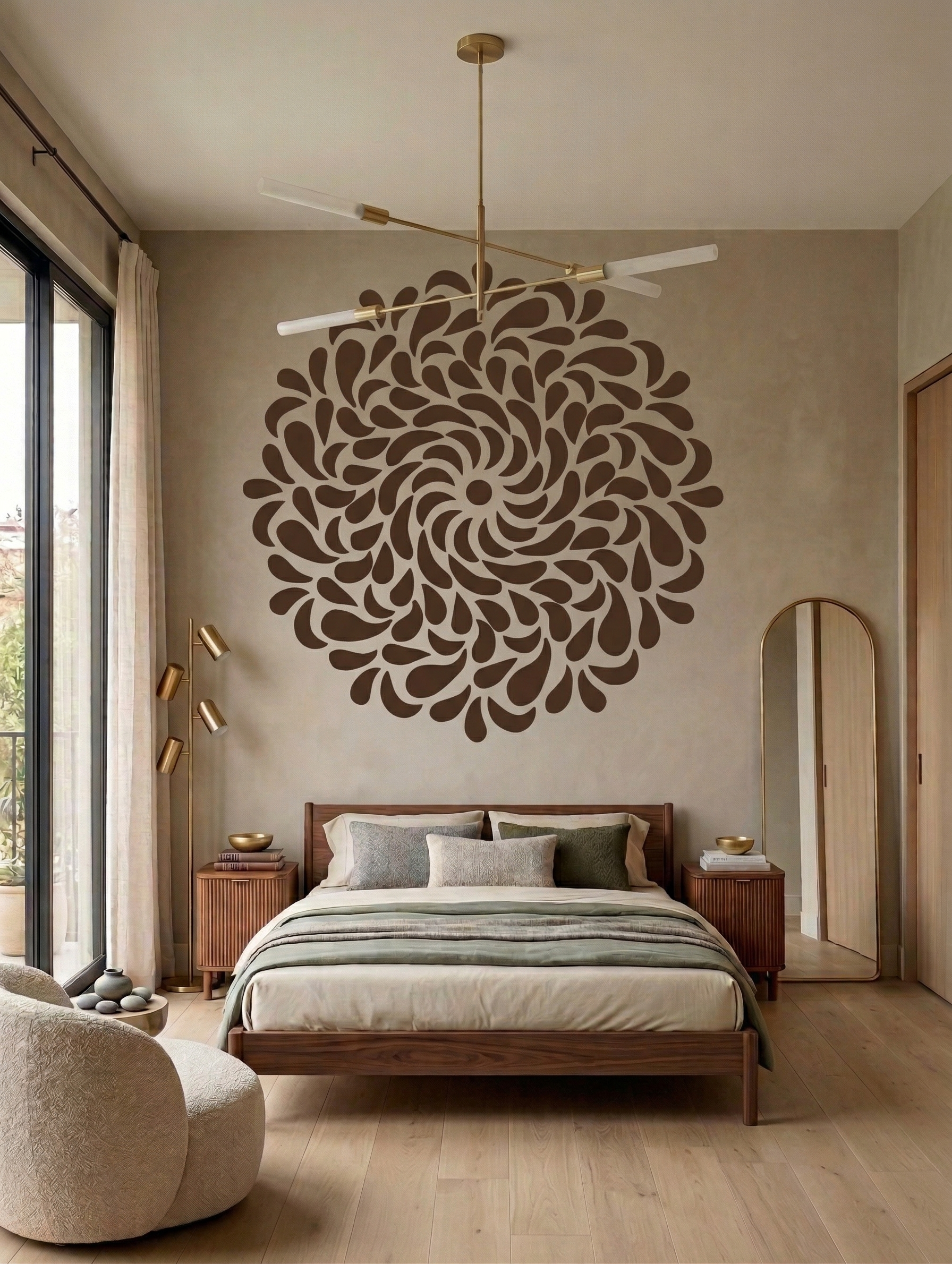 Spiral Drops Mandala Šablona