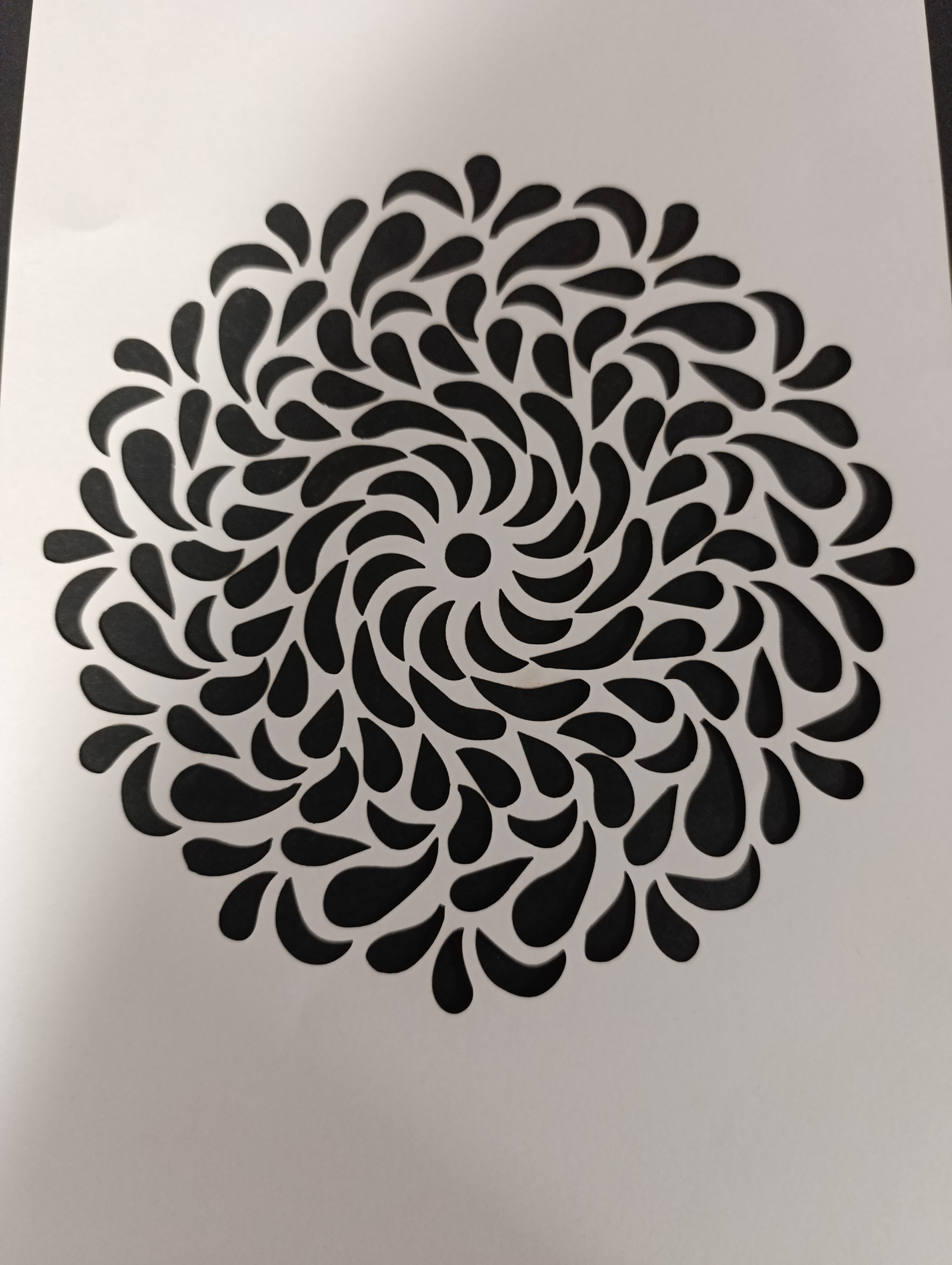 Spiral Drops Mandala Stencil