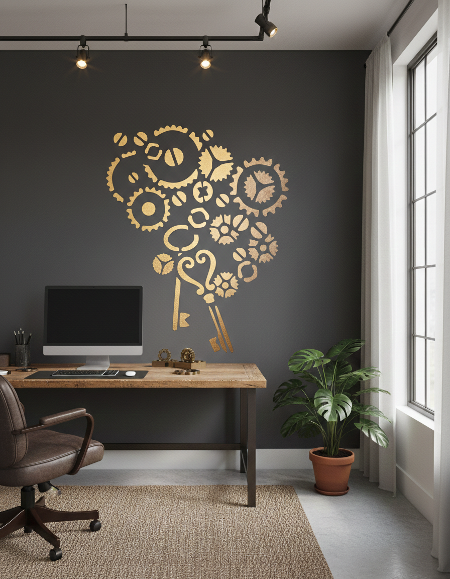 Keys and Gears Stencil - Image 2