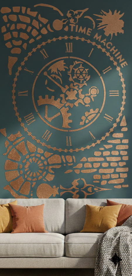 Steampunk Time Machine Clock Stencil