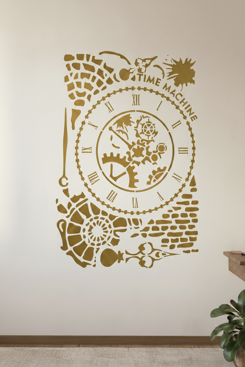 Steampunk Time Machine Clock Stencil - Image 2
