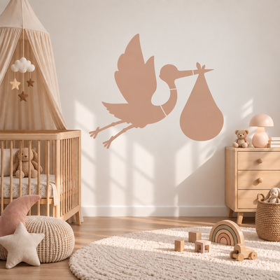 Flying Stork Baby Stencil
