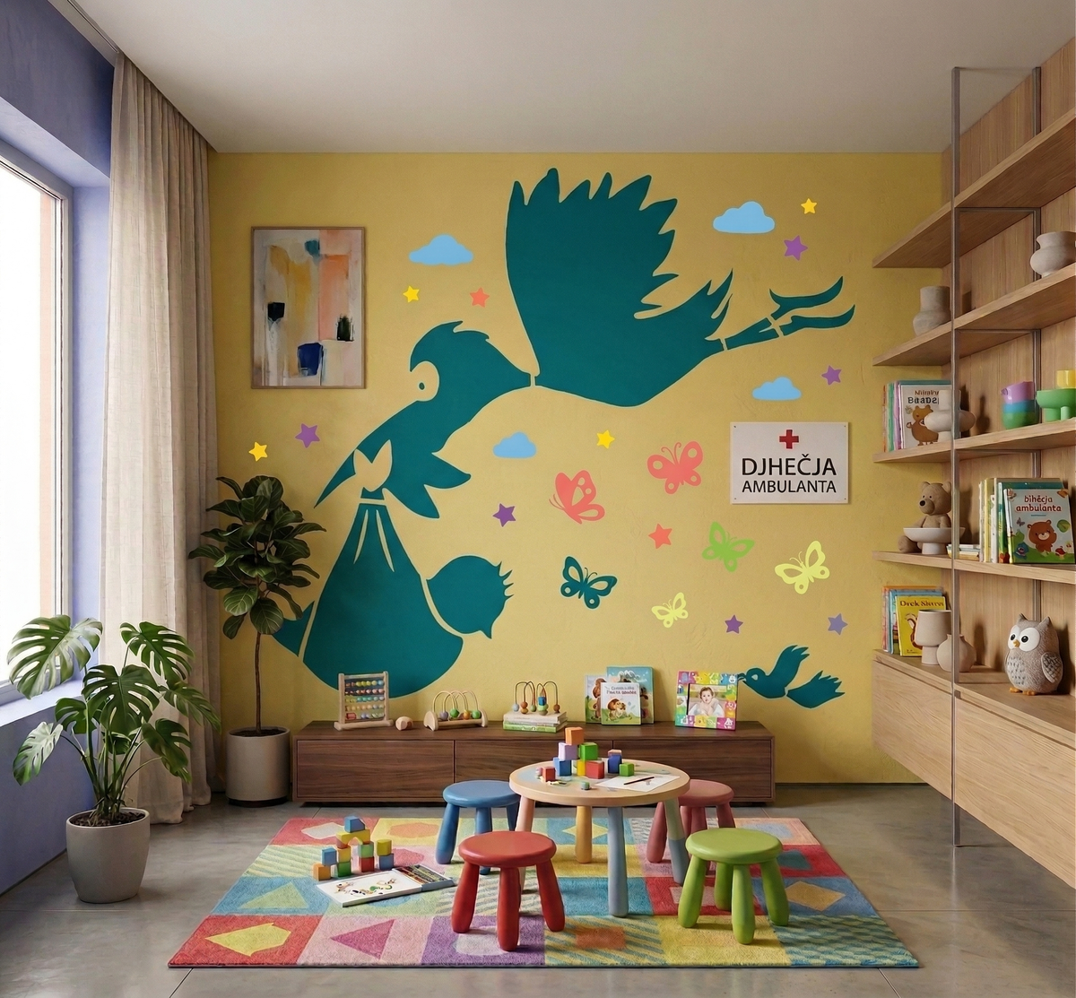 Stork Baby Stencil