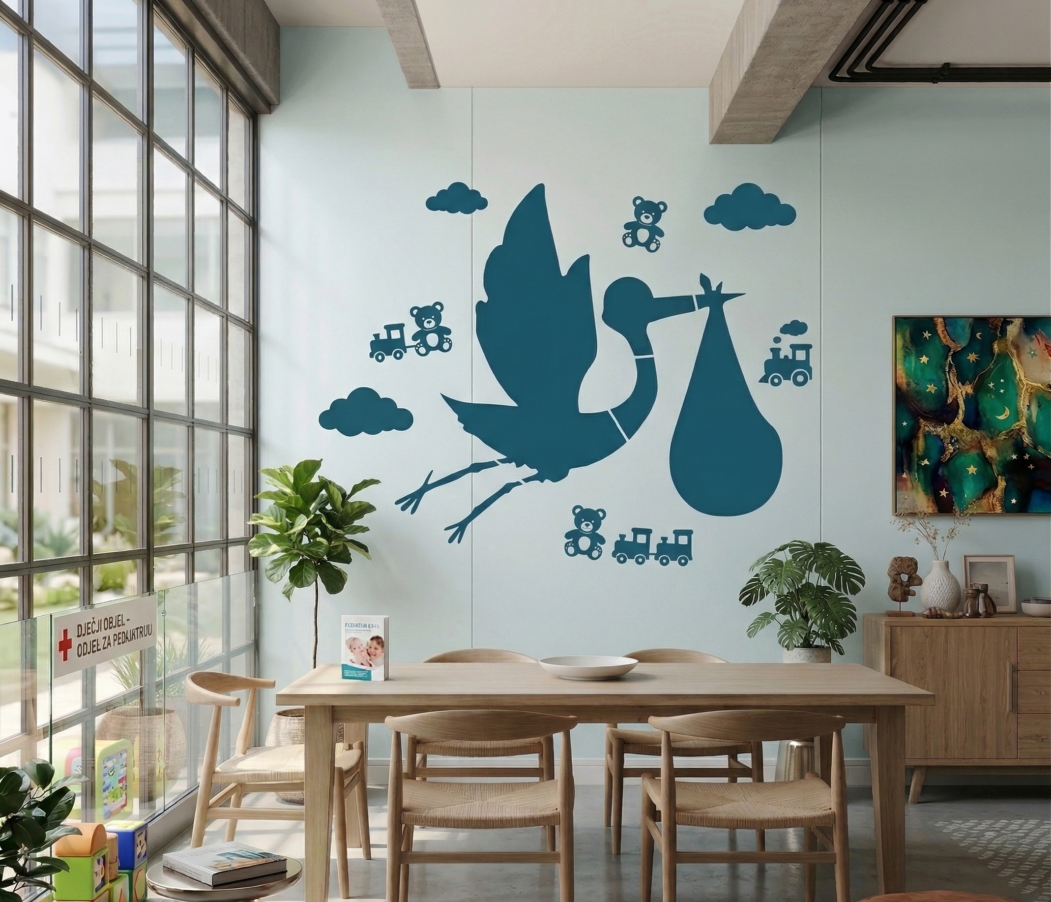 Flying Stork Baby Stencil - Image 2