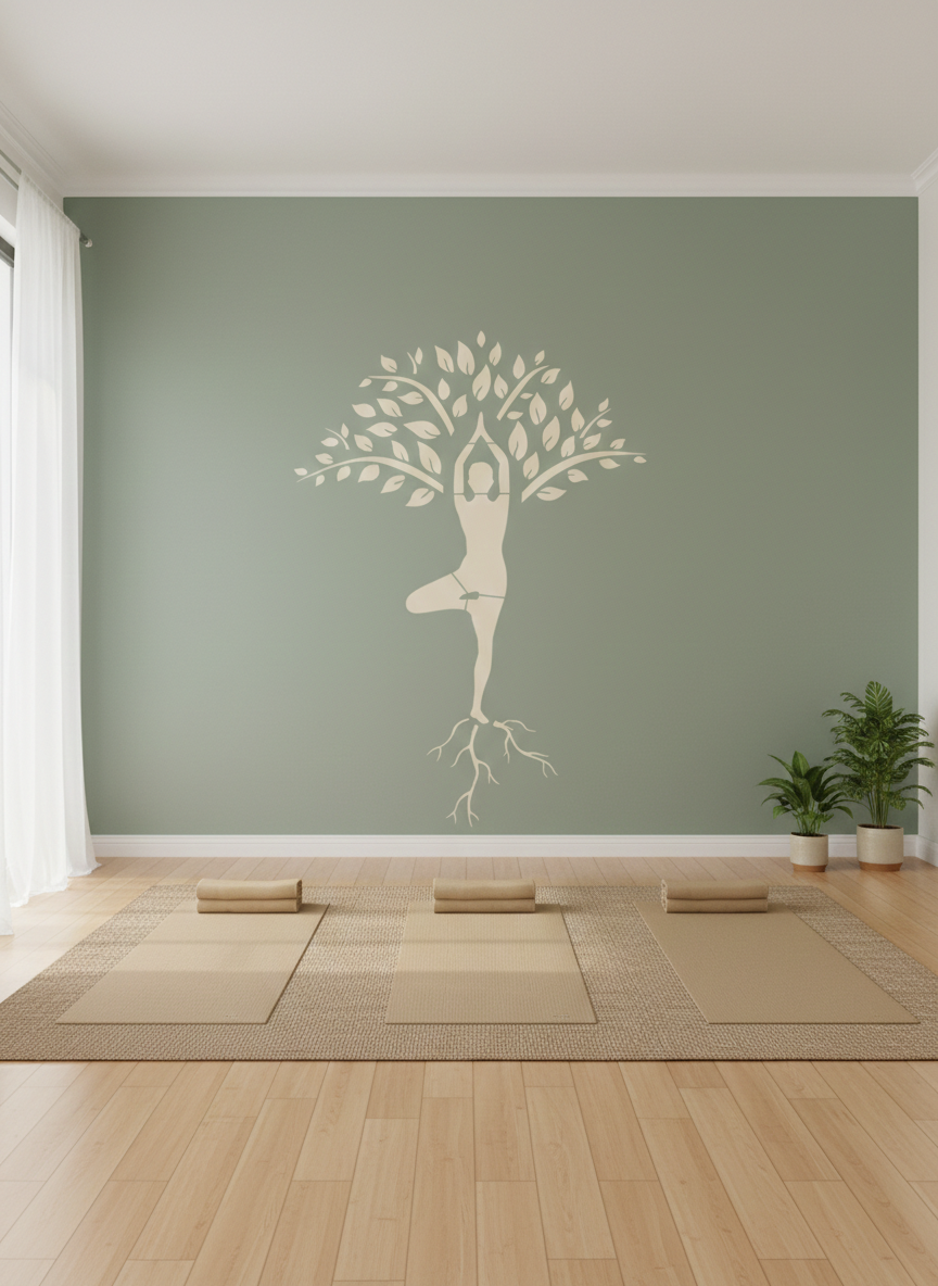 Yoga Tree Pose Stencil