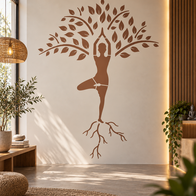 Yoga Tree Pose Stencil