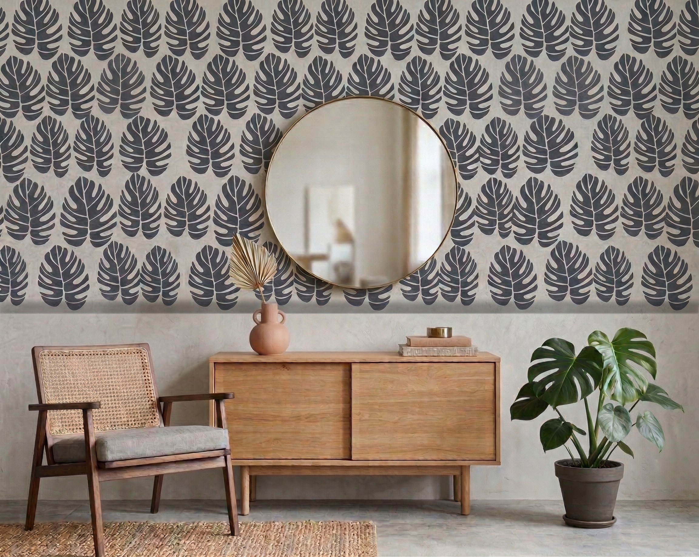 Șablon cu Model Tropical Monstera - Image 2