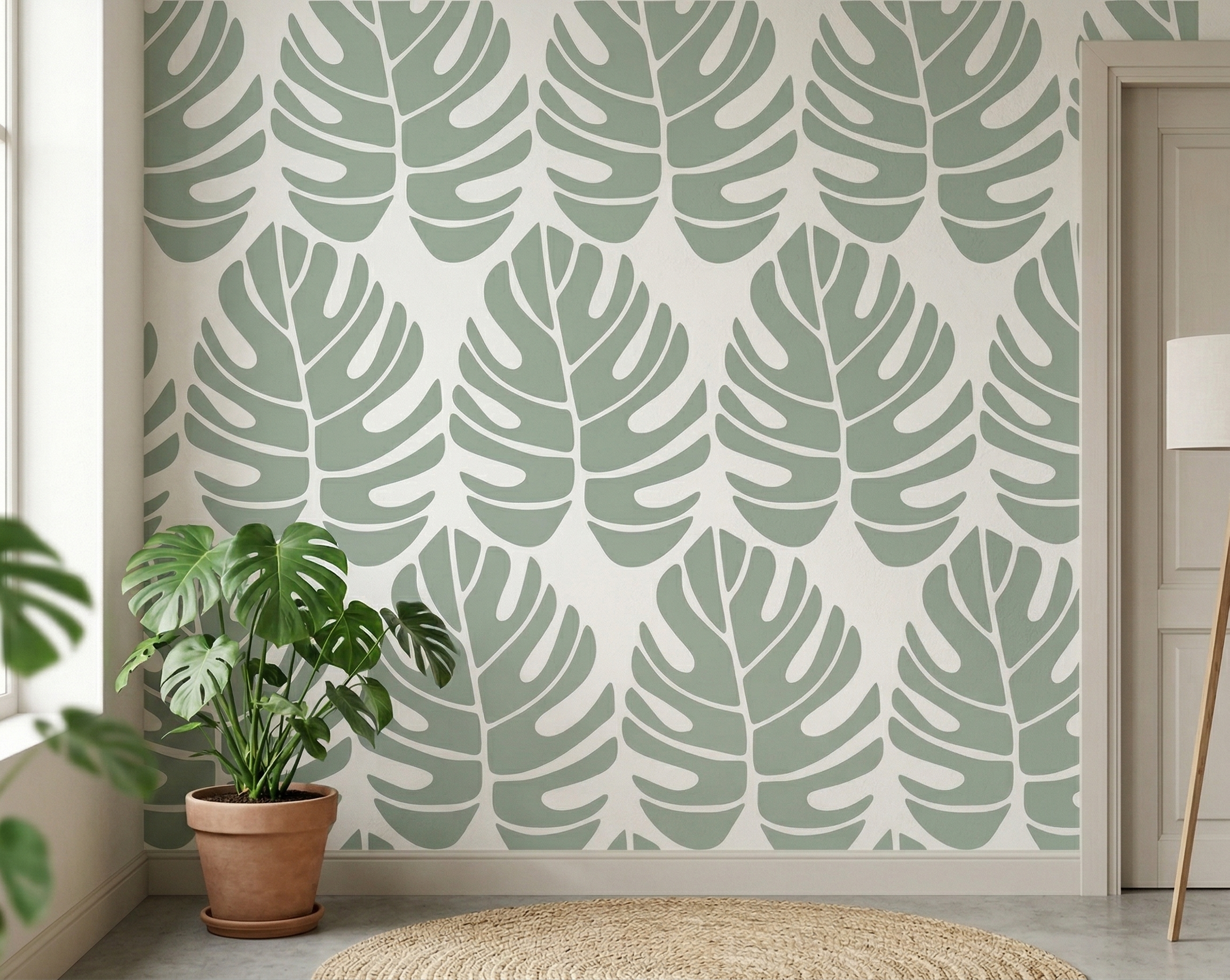 Tropical Monstera Pattern Stencil