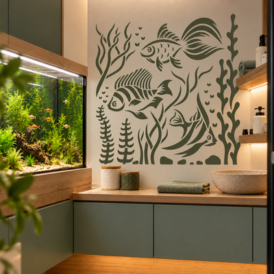 Underwater Fish Stencil
