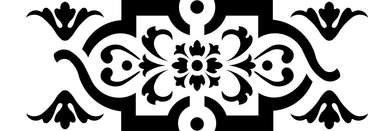 Vintage Floral Border Stencil