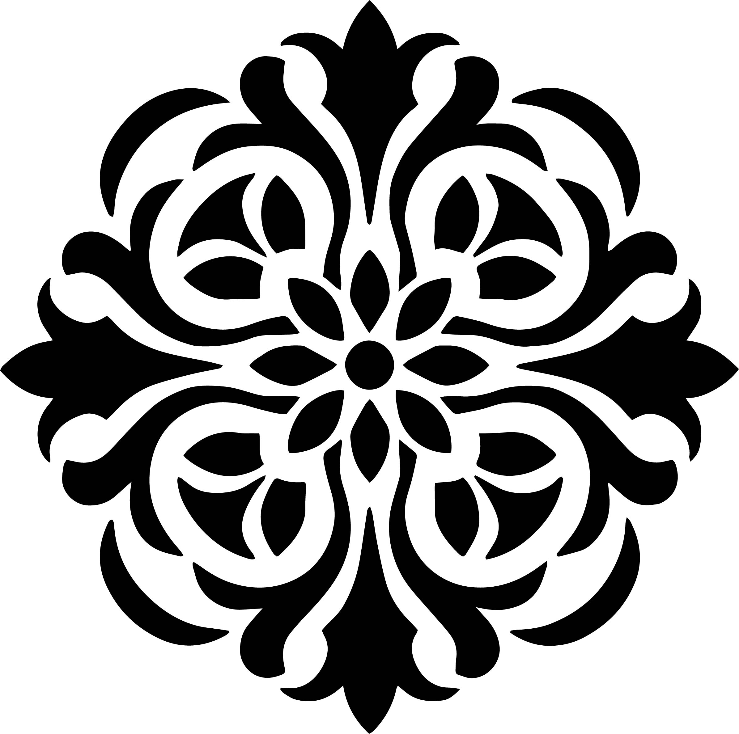 Vintage Floral Medallion Stencil