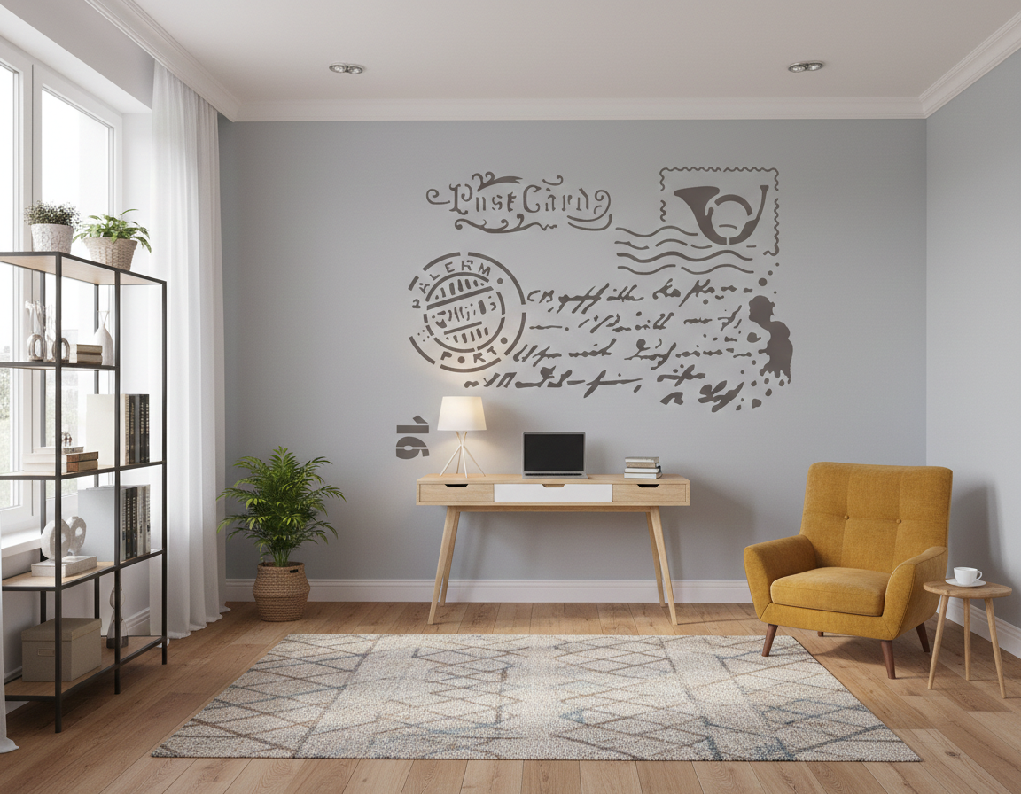 Vintage Postcard Stencil