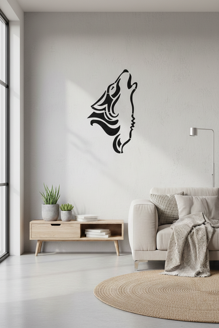 Howling Wolf Stencil - Image 3