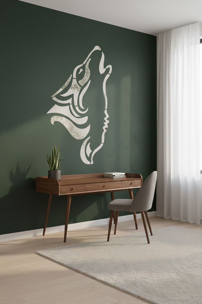 Howling Wolf Stencil - Image 2